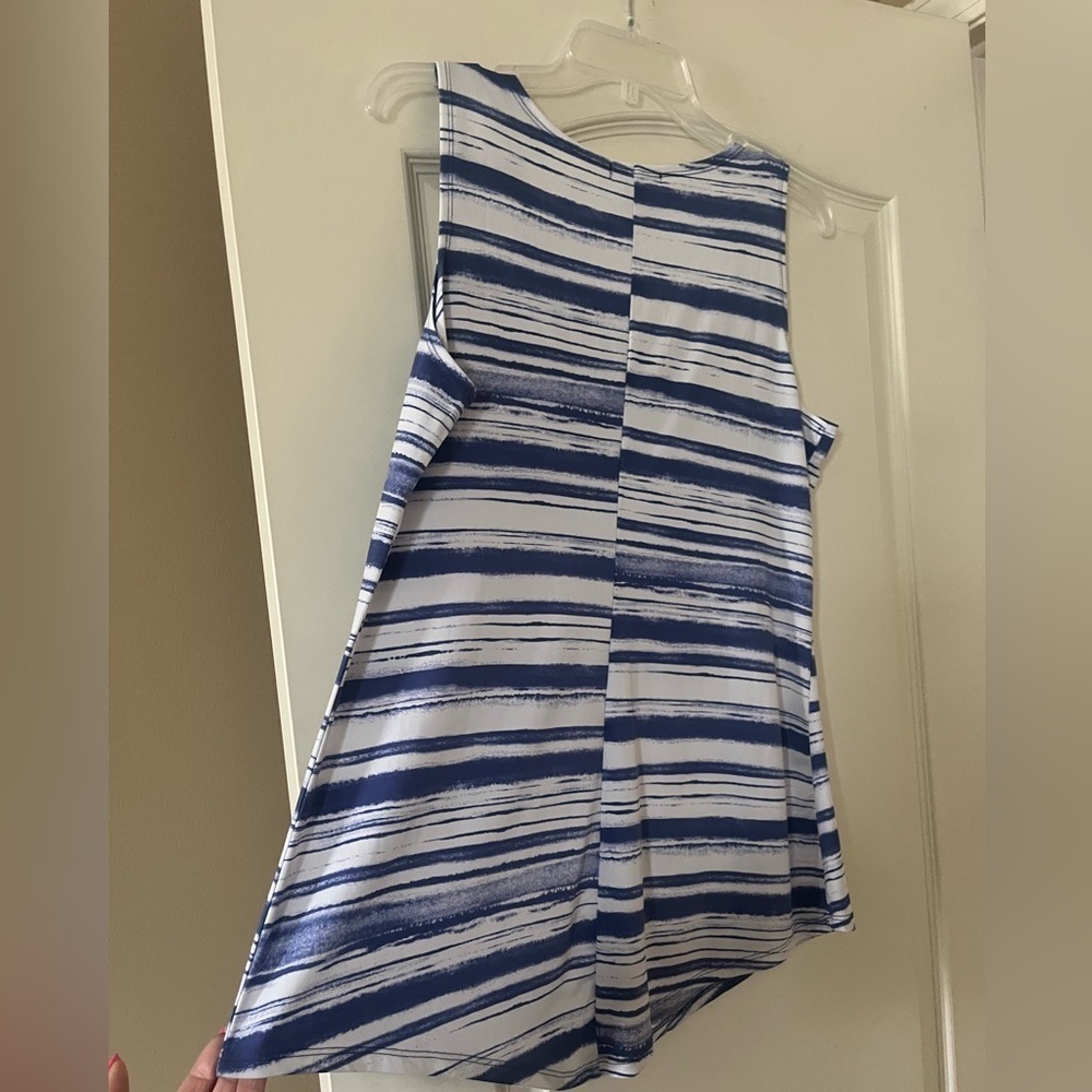 Susan Lawrence Striped Blue and White Women's Top size Large - Picture 2 of 13